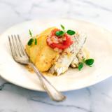 Aromatic sea bass in the oven with potatoes